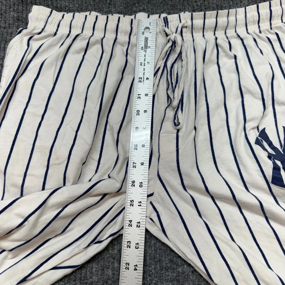 NY Yankees‎ White Navy Pinstripe Lounge Pants Women Large MLB Athleisure Jogger